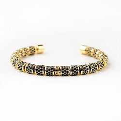 Paved Beaded Bangle In Gold