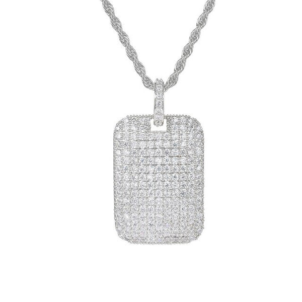 Studded Pendant Necklace in Silver