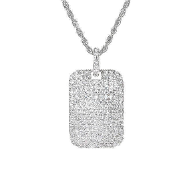 Studded Pendant Necklace in Silver