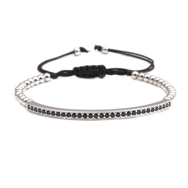 Studded Bangle in Silver with drawstring