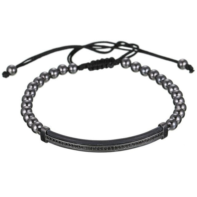 Adjustable Beaded Bracelet in Black