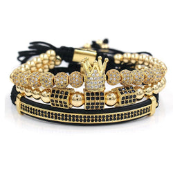 3 Piece Crown Set Bracelet in Gold