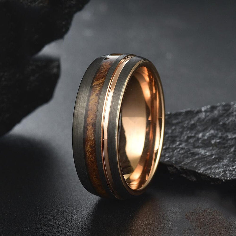 Double Line Ring in Rose Gold Grey
