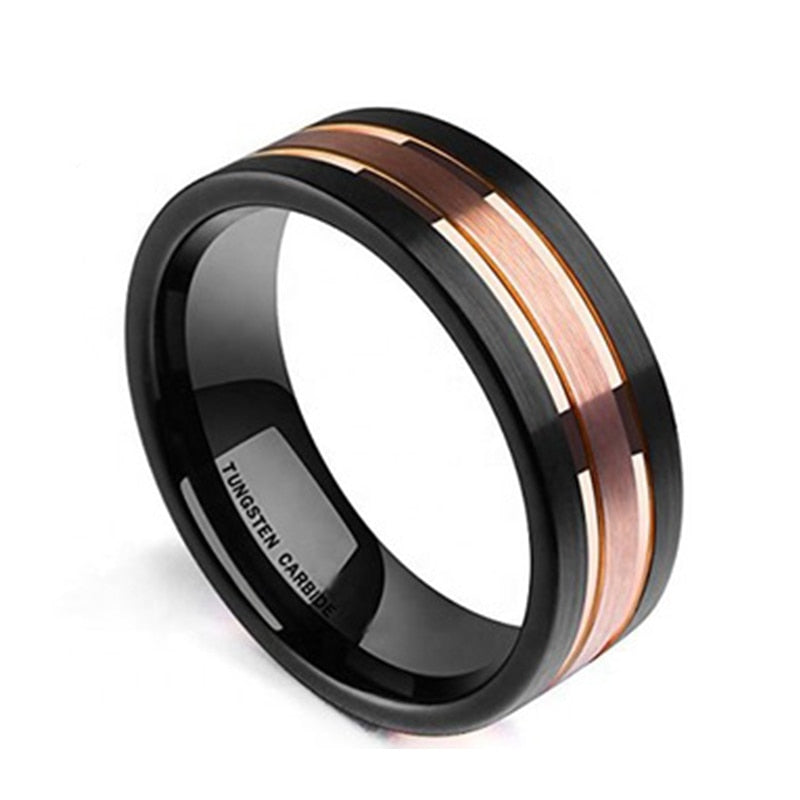 Two Tone Ring in Rose Gold Black