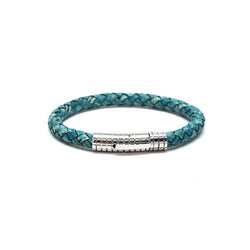 Braided Leather Band in Blue